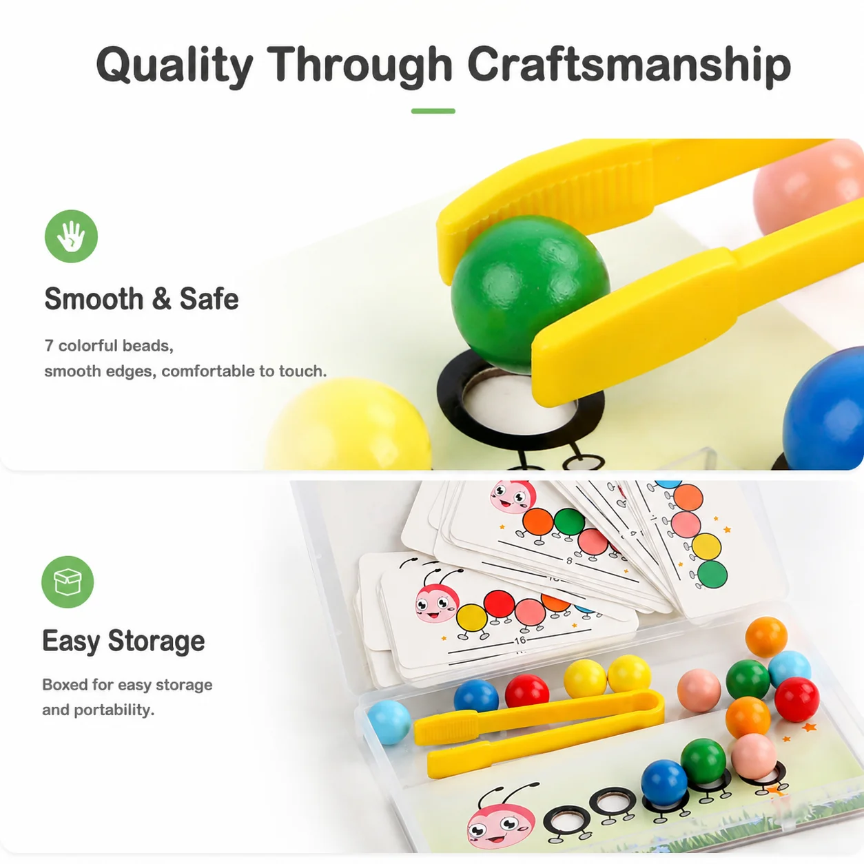 Clip Beads Toys Color Sorting Montessori Toy Educational Preschool Learning Toys Gifts Fine Motor Skill Toy For Preschool Kids