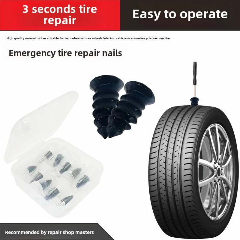 

21pcs Car Motorcycle Vacuum Tyre Repair Nails Truck Scooter Bike Tire Puncture Repair Tools Rubber Metal Nails Accessories