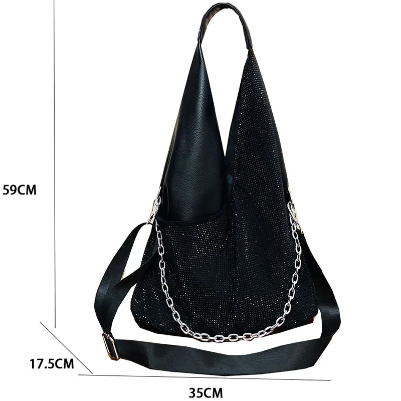 

Women's Retro Diamond Leather Shoulder Bags Female Large Capacity Handbag Casual Armpit Bags Ladies Daily Work Large Tote Bags