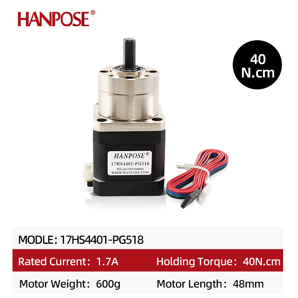 Nema17 Stepper Motor 17HS4401S -PG5.18 :1 42 motor Extruder Gear Ratio 5.18:1 Planetary Stepper Motor Gearbox