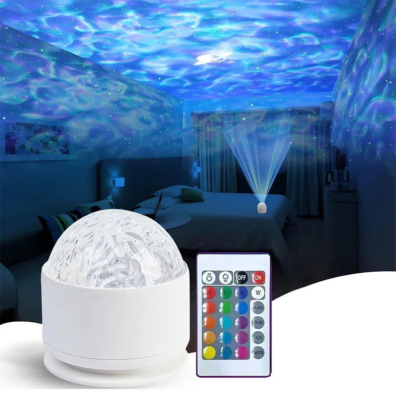 Aurora Waves LED Projector Light Remote Control Night Light 16 Color Effects Suitable for Bedroom Game Room Home Theater Decor