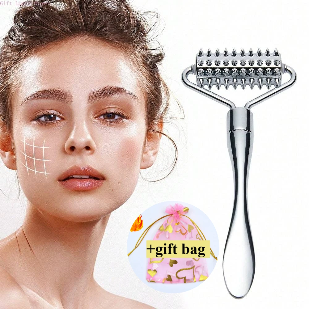 

Массажный ролик для лица из нержавеющей стали, инструмент для массажа глубоких тканей для лица, точечный массажер для тела для рук, ног, шеи, спа-уход