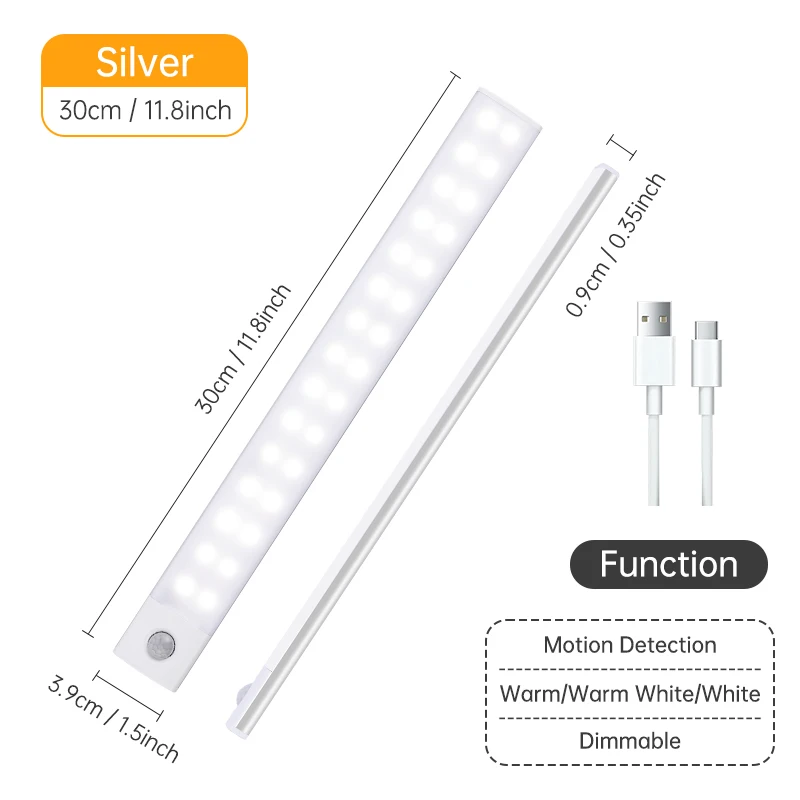 Pzsunly Bewegungs sensor Licht drahtlose LED Nachtlicht USB wiederauf ladbare Nacht lampe Schrank Kleider schrank Lampe unter Hintergrund beleuchtung für Küche LED 6