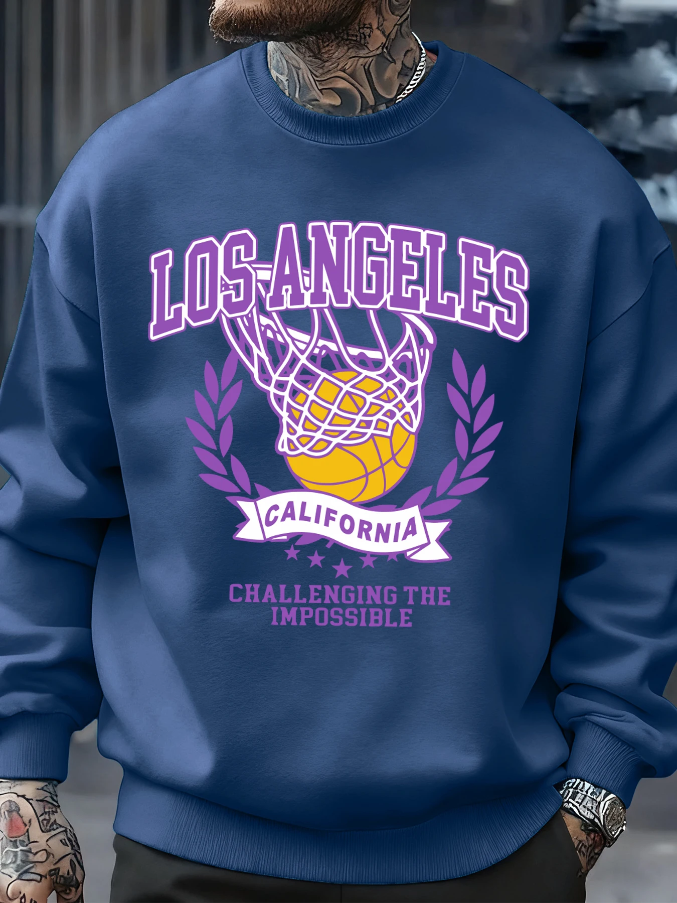 

Лос-Анджелес, Калифорния, баскетбольный узор, мужские толстовки, модная мягкая спортивная одежда, повседневные осенние пуловеры, универсальная одежда