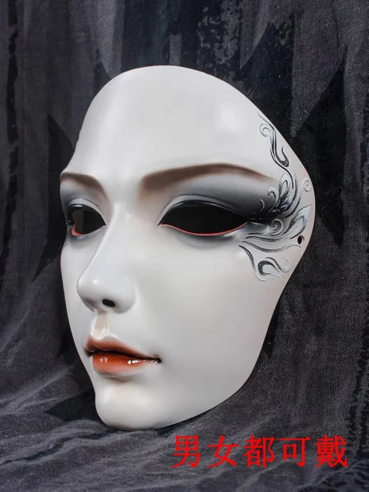 

Mask Plastic Full Face Adult Style Retro Men Women Same Style Hand Painted Pattern Photography Halloween Stage Performance Props