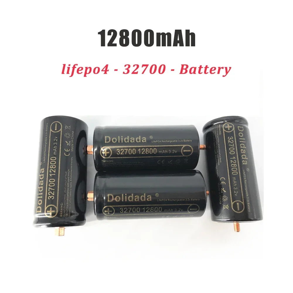 Original 3.2V 32700 Lifepo4 Battery 12800mAh Rechargeable Batteries Professional Lithium Iron Phosphate Power Cells with Screw