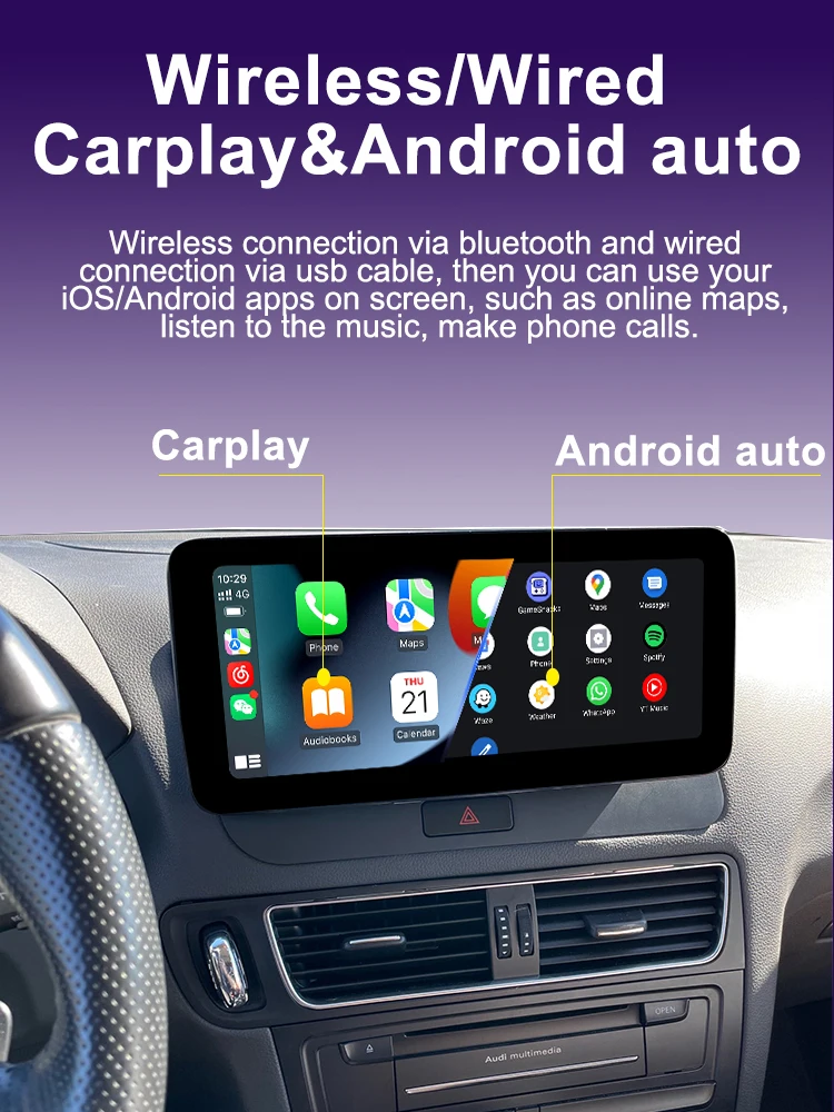 AUTOTOP 10,25" Linux Touchscreen Multimedia Display für Audi Q5 2009-2017 mit Wireless CarPlay Android Auto Airplay Autolink – Detail 7
