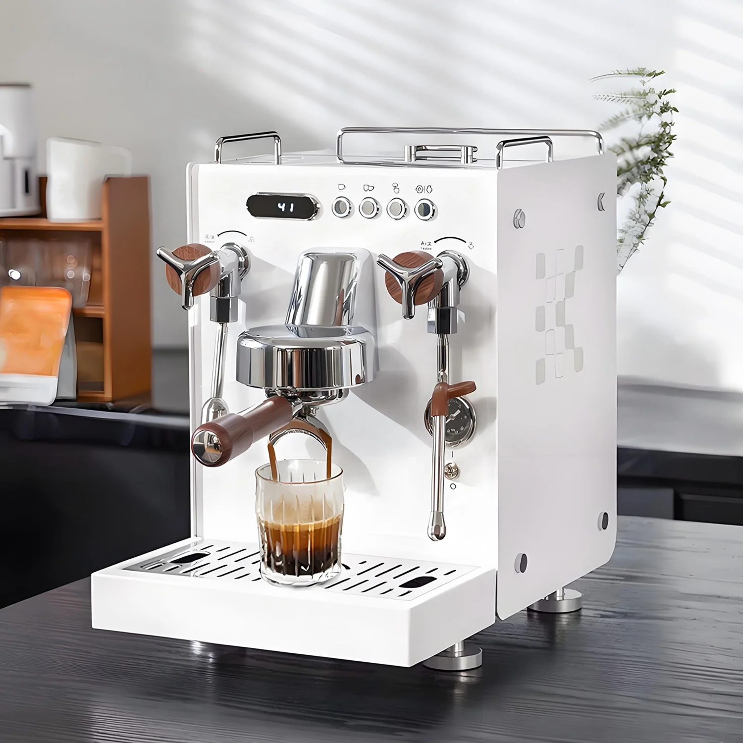 Discount hot sale！ Customized Wholesale Imported Ulka Water Pump Self Adjustable Pre-soaking Espresso Coffee Maker Machine