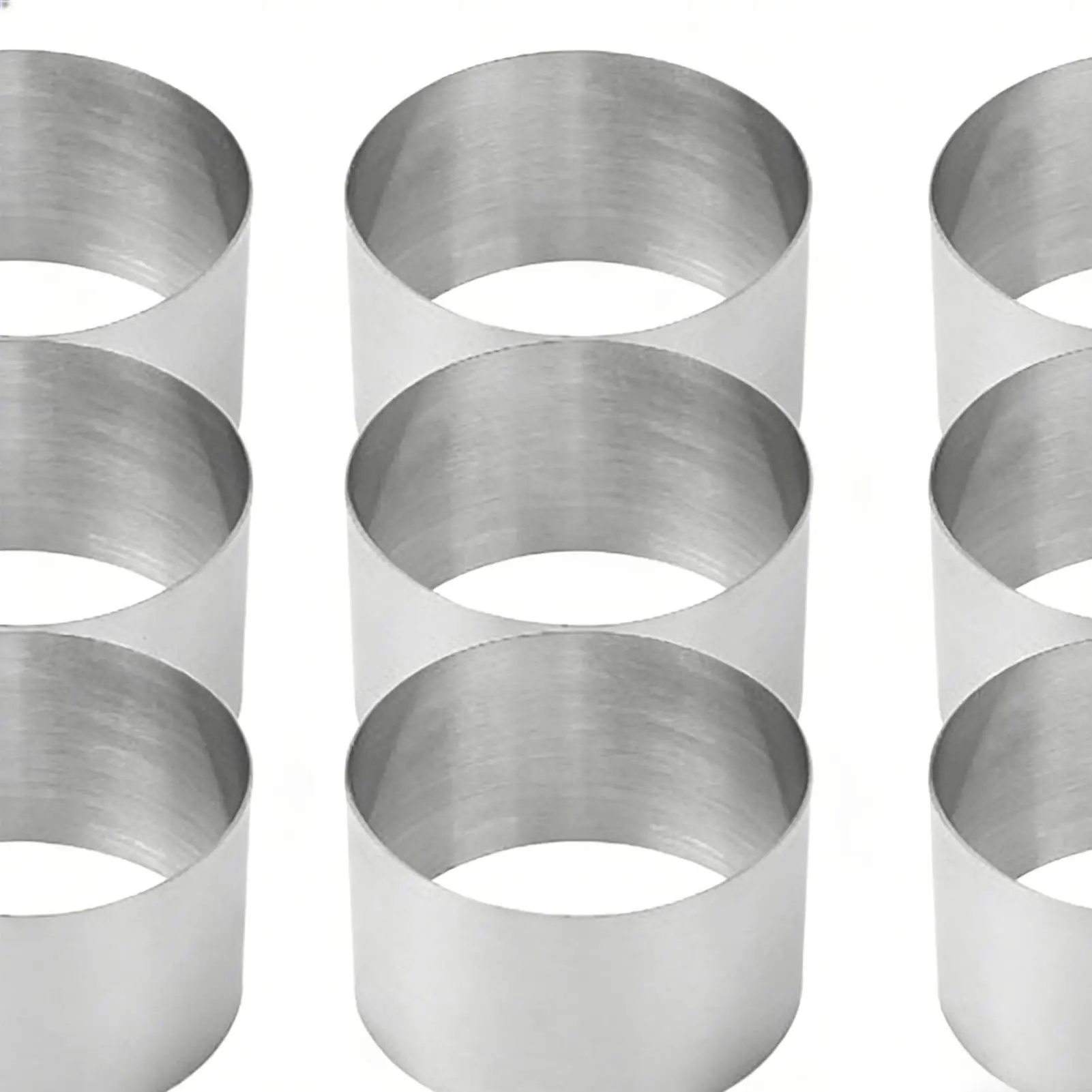 

Кольцевые формы для выпечки, 12 шт., набор форм для десерта из нержавеющей стали с толкателем и подъемником, антипригарные формы для мусса диаметром 3 дюйма