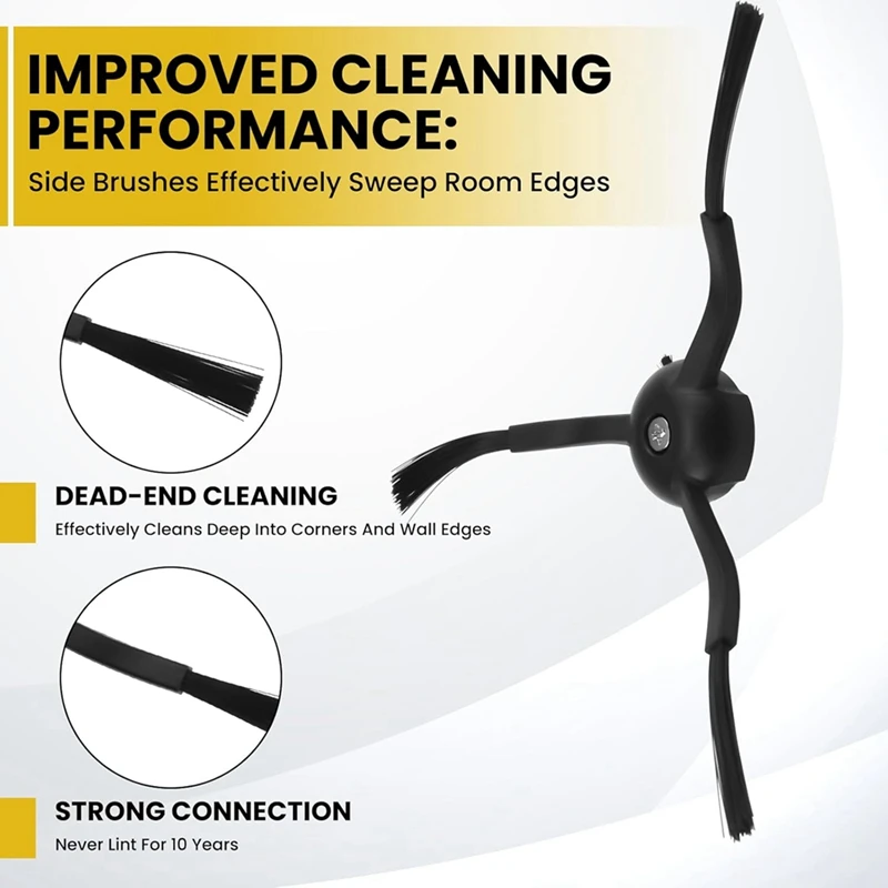 4 قطع بديلة للفرش الجانبية لـ Roborock S8 Pro Ultra، S7 Max Ultra، Qrevo، Qrevo Slim، Series Parts