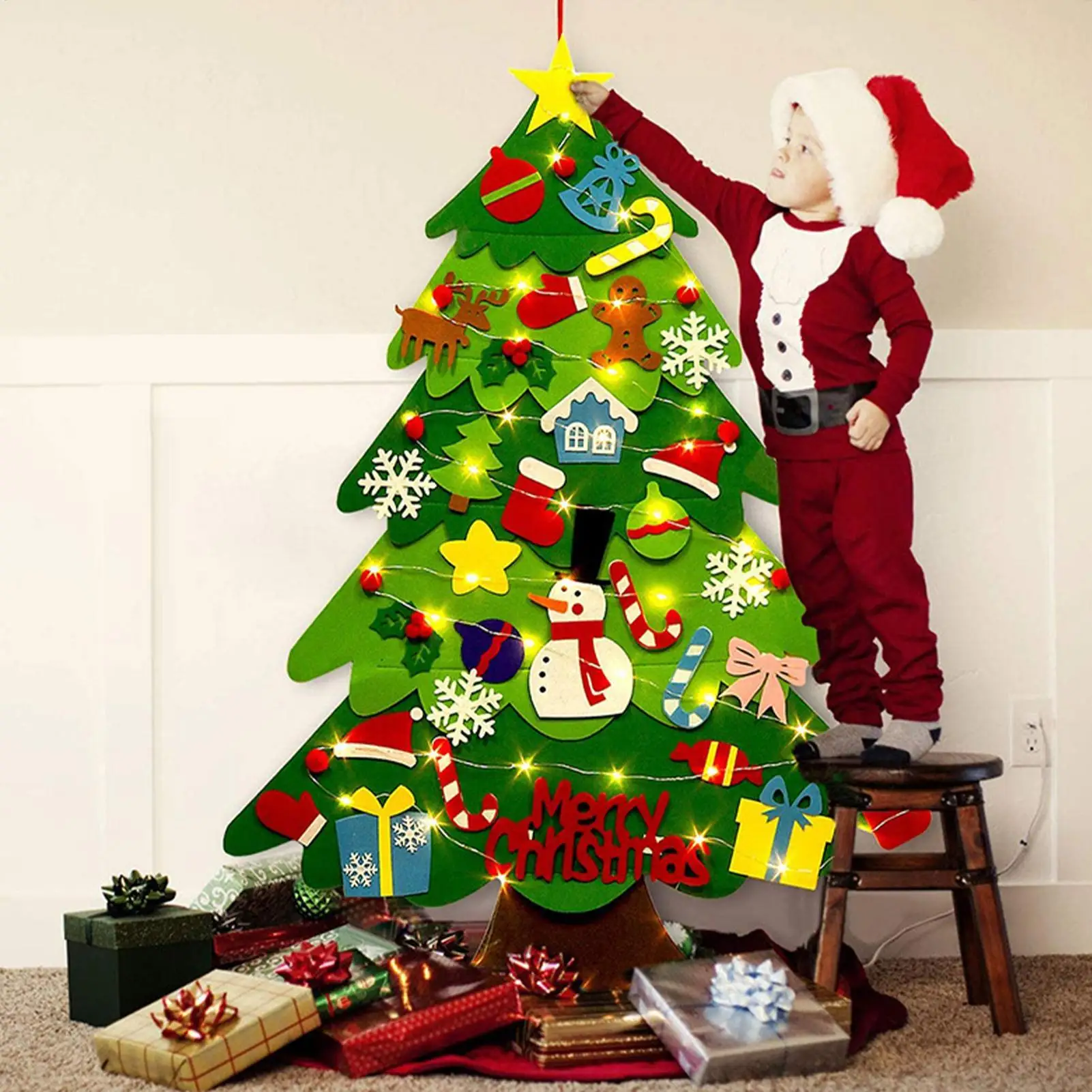ورأى DIY شجرة عيد الميلاد زينة عيد الميلاد للمنزل نافيداد السنة الجديدة عيد الميلاد الحلي سانتا كلوز هدايا عيد الميلاد للأطفال
