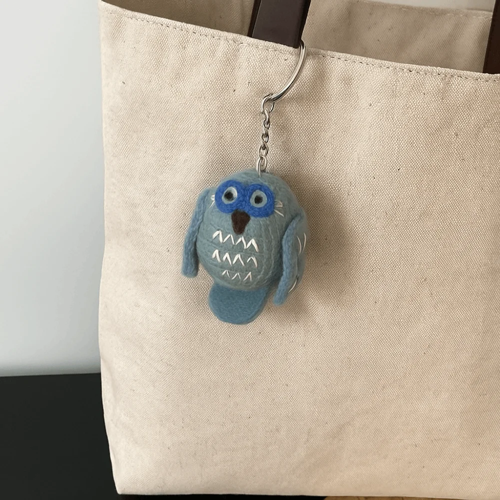 

Забавный щенок, шерстяной фетр, кулон в виде животного, собака, птица, кролик, брелок ручной работы с изображением ежа, мультяшный брелок, декор для рюкзака