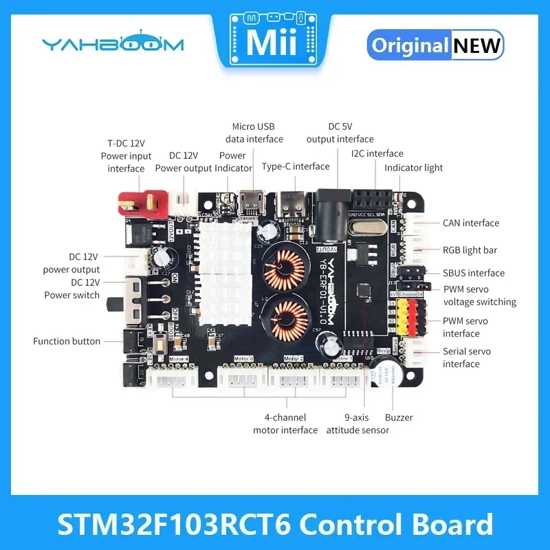 Carte de commande de robot Yahboom Ros Ros2, Stm32f103rct6 Imu, Raspberry Pi Jetson Robtiendra cs