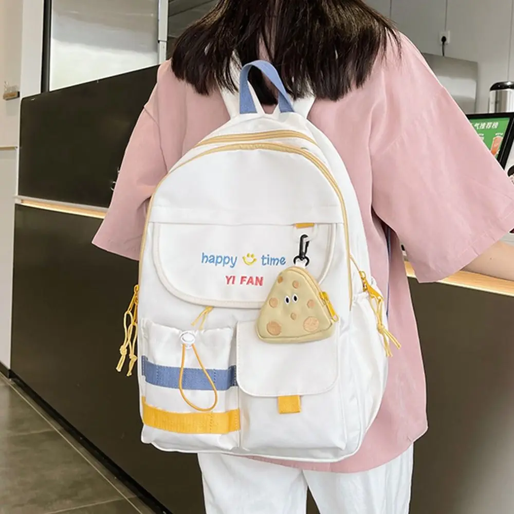 Lindas mochilas universitarias portátiles con bolsa en forma de queso, bolsas escolares de dibujos animados, bolso femenino colorido para niños al aire libre