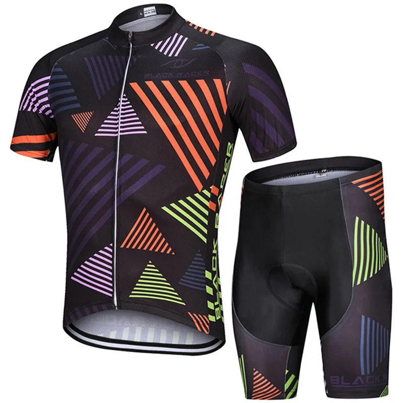 Black RACER Summer New Style Bicycle Jersey Bicycle Quick-Drying Breathable Suit High-Elastic Lycra Body-Shaping Suspenders Sili