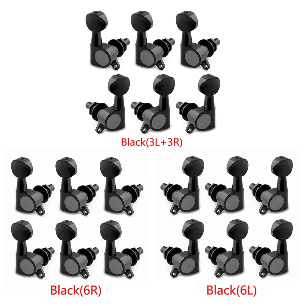 6pcs Guitar Tuning Pegs Tuner Machine Heads with Logo Tuning Peg Machine Head Black Guitar Accessories guitar tuning pegs