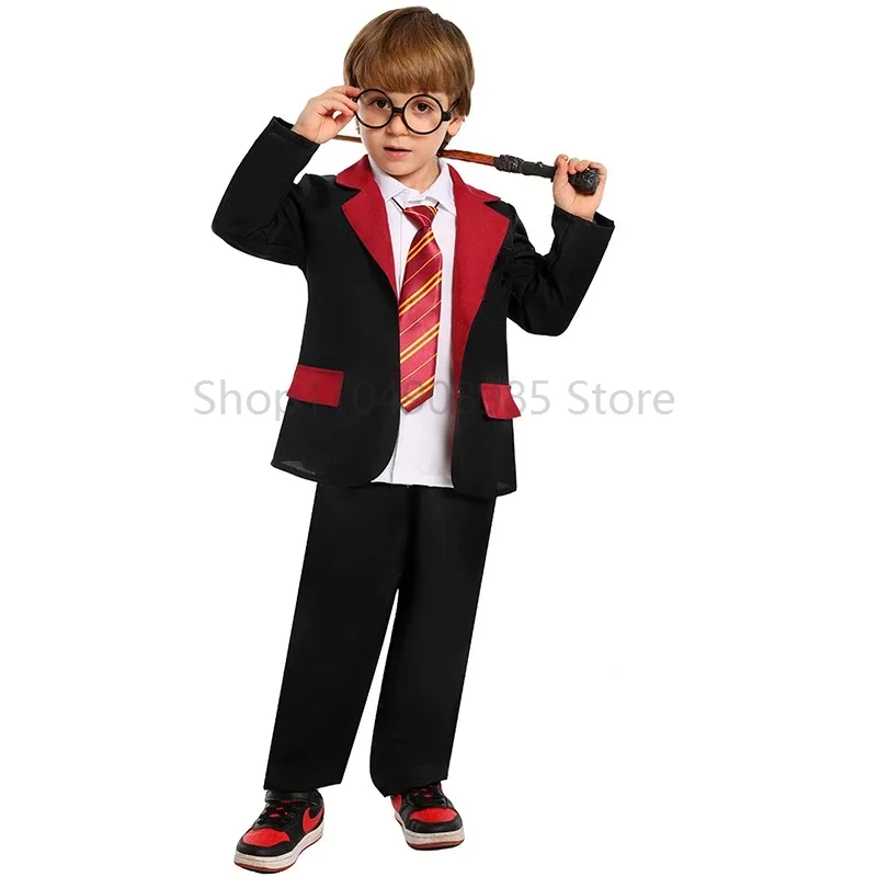 

Girl Magician Dress Up Student of Magic Boy Costume School Book Week Children Wizard Magic School Uniform Costumes