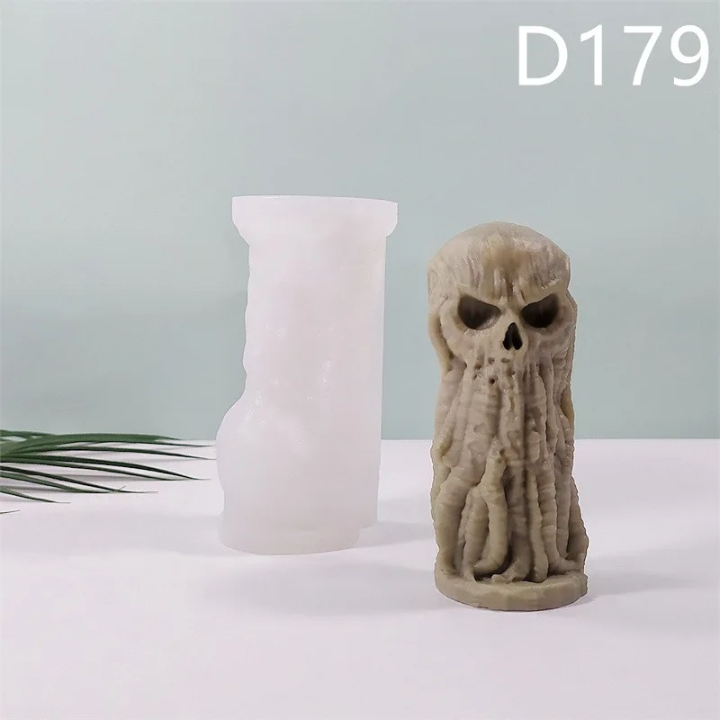 D178-179 Octopus Skeleton Candle Silicone Mold Gypsum form Carving Art Aromatherapy Plaster Home Decoration Mold Gift Handmade