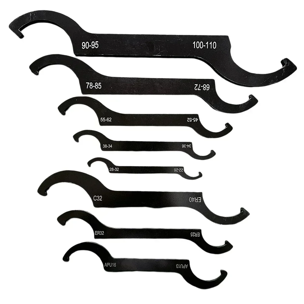 

3/5/8pcs Double-Ended Adjustable C Hook Wrench Set Round Nut Half Moon Wrench For Shock Absorbers Engraving Machines Hand Tool