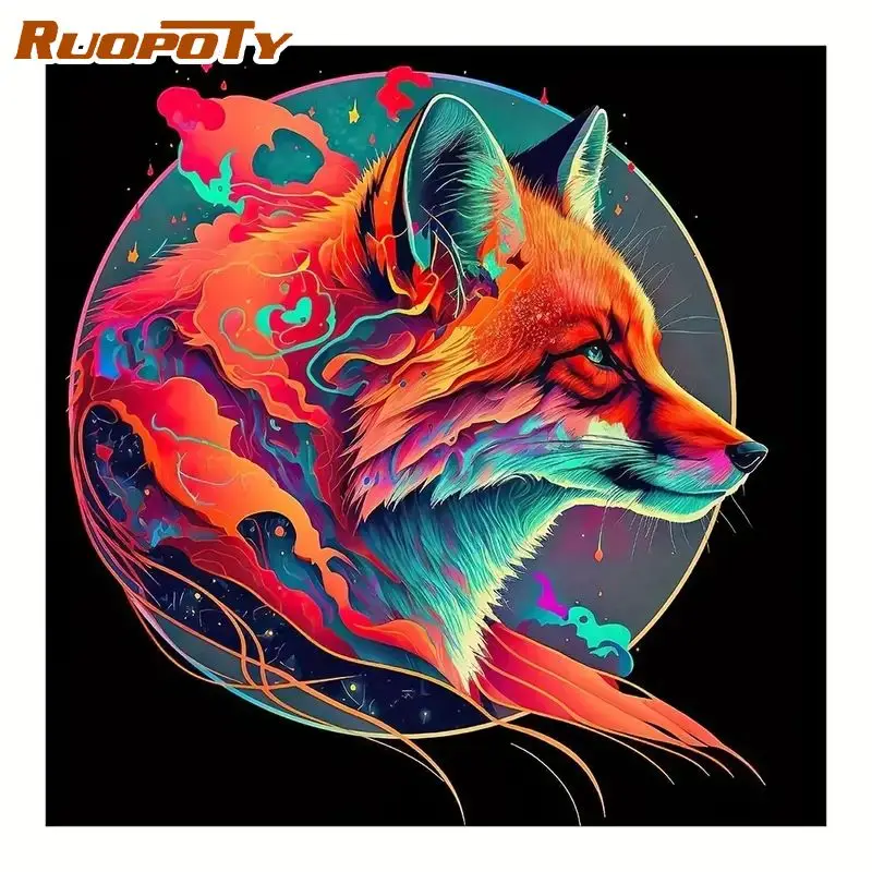 RUOPOTY 40x40cm Diamond Painting Fox Mosaic Embroidery Picture Of Rhinestones Creative Hobbies Home Decor