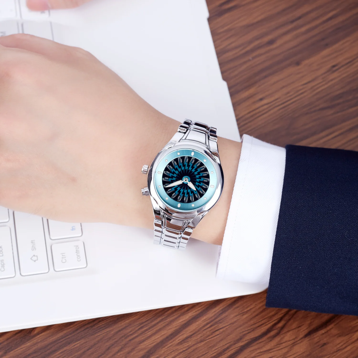 UTHAI CQ430 Orologio da uomo alla moda che ruota sport giovanili luce notturna orologio al quarzo impermeabile orologio fresco regalo, orologi per uomo