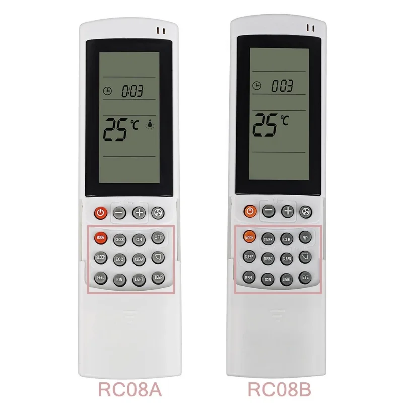 

Conditioner A/C Air Conditioning Remote Control For Airwell Electra GREE RC08B RC08A they are Different Functions