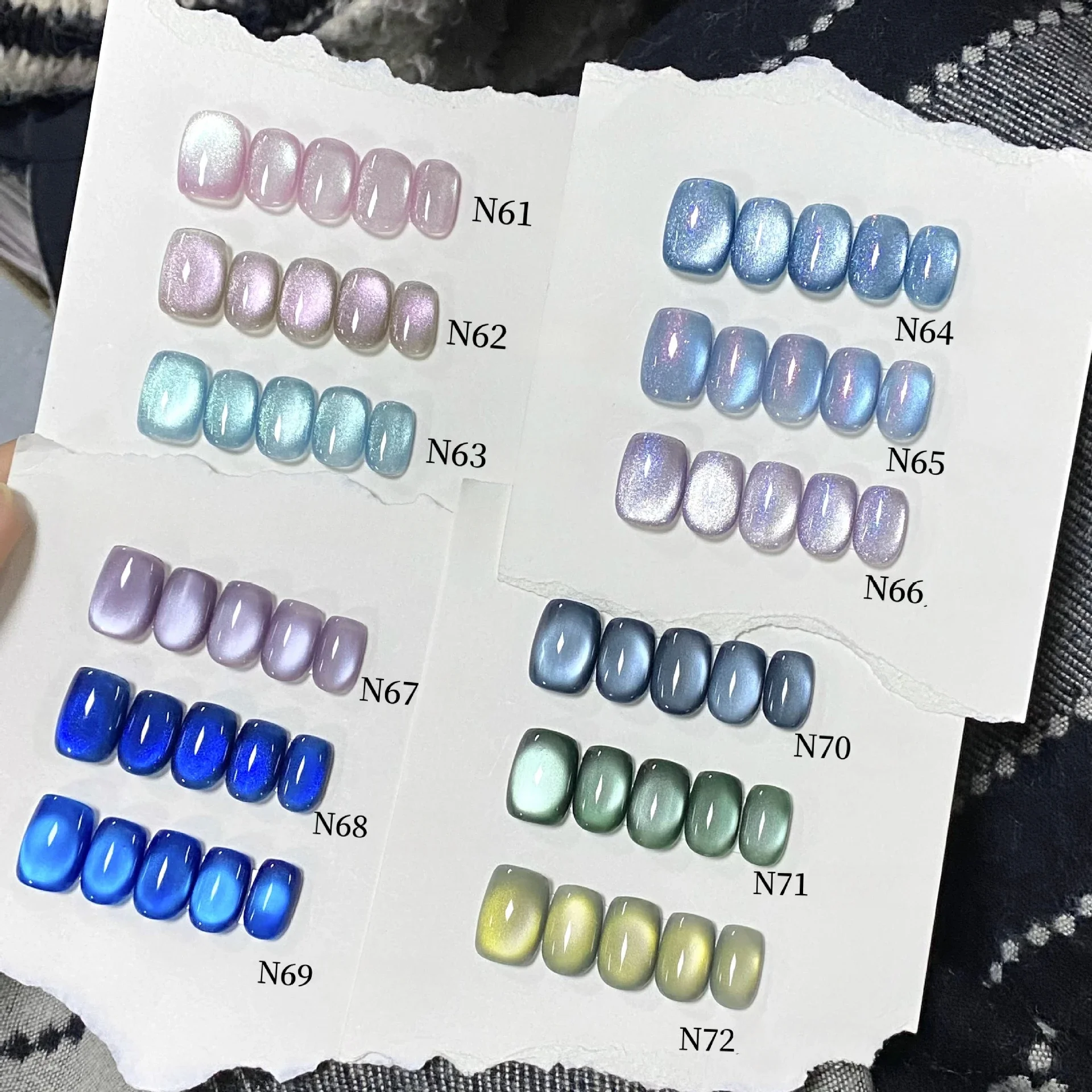 

12pcs 7ml Sparkling Glass Bead Cat Magnetic Nail Gel Polish Flash Glitter Blue Color Semi Permanent Soak Off UV Gel Varnish