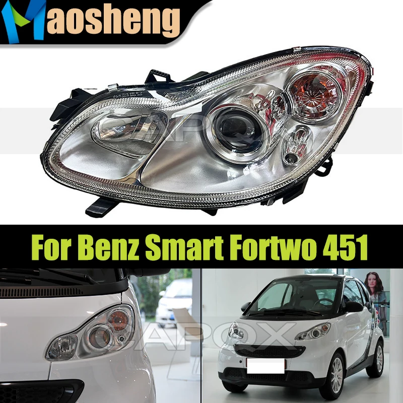 White Base Front Headlight Head Light For Mercedes-Benz Smart Fortwo 451 Headlamp Head Lamp Driver Light