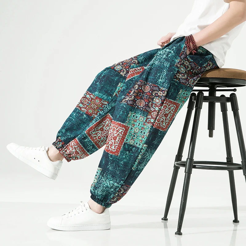 Fashion Men Casual Pants Oversized Harem Pants Male Streetwear Sweatpants Elastic Waist Male Wide Leg Trousers Harajuku 5XL