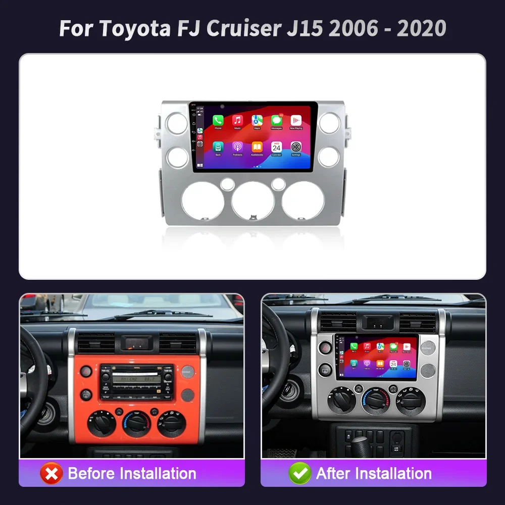 Android dla Toyota FJ Cruiser J15 2006-2020 Radio samochodowe Nawigacja multimedialna Bezprzewodowa Bluetooth Carplay Jednostka główna Stereo Ekran