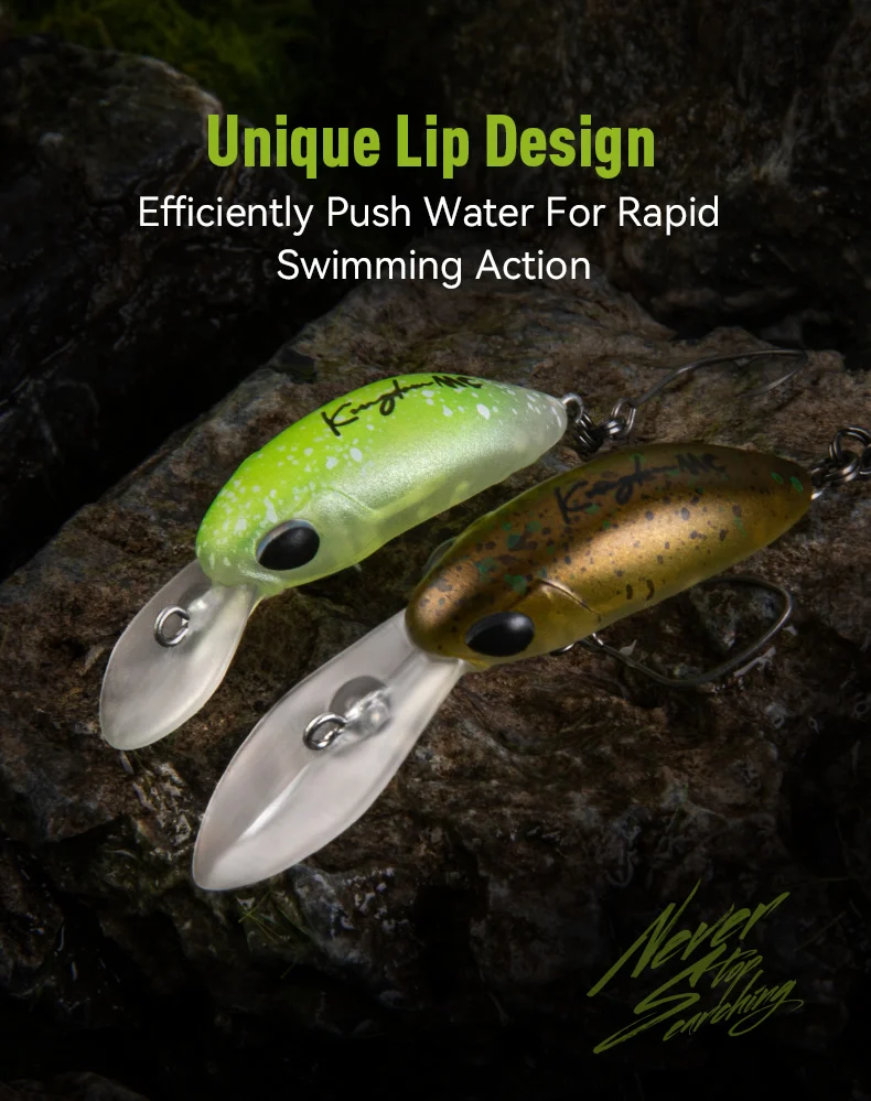 Kingdom Micro Minnow Angelköder, einzigartiges Lippen-Design, Einzelhaken, schwimmende harte Wobbler, 1,7 g/1,85 g, künstlicher Köder für Forellen – Detail 7