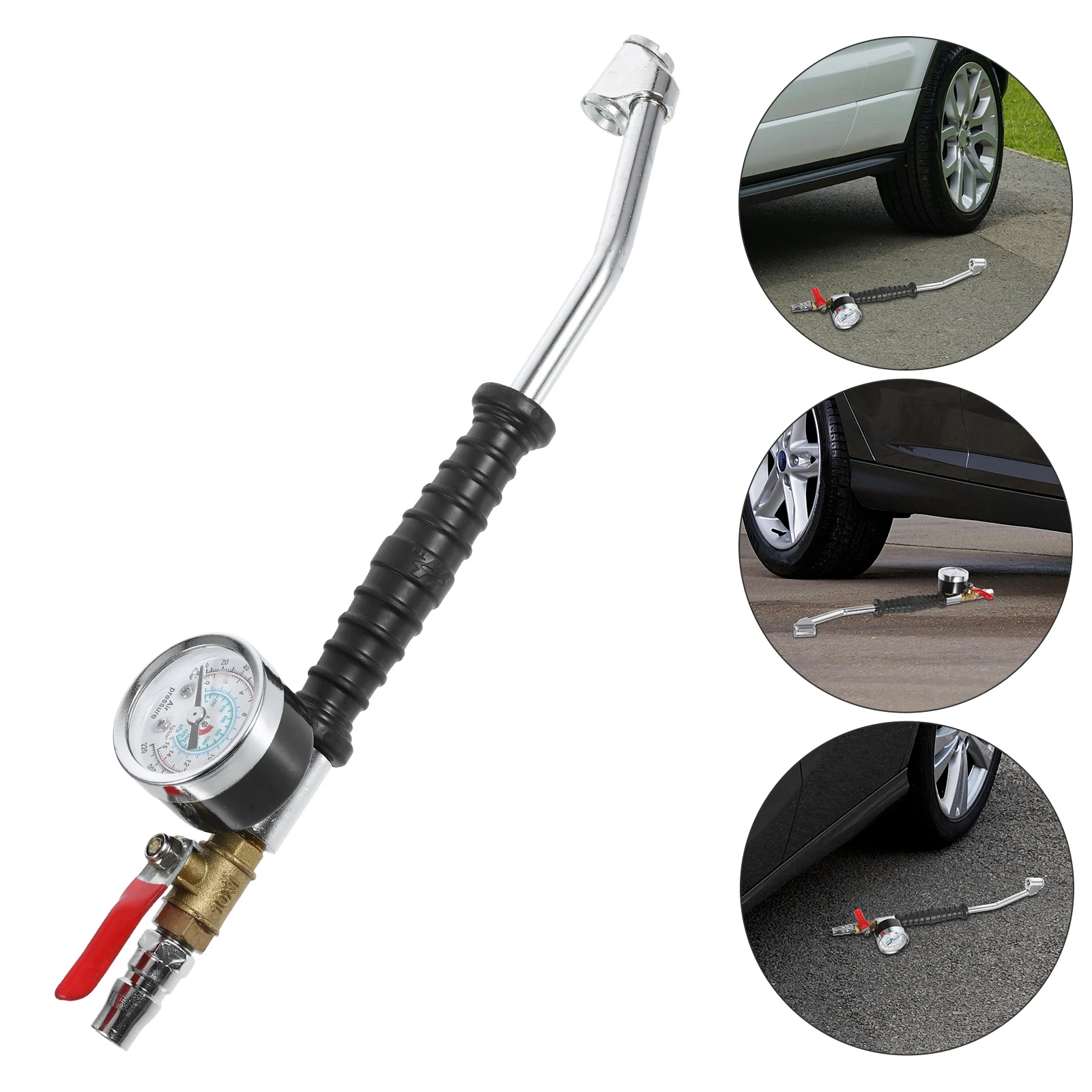 

Air Chuck with Pressure Gauge Car Tire Inflatable Nozzle for Tires Vocalize Digital Inflator