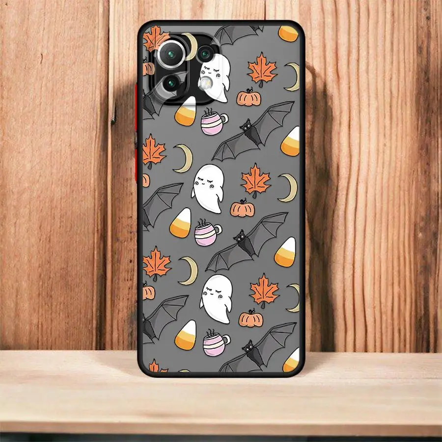 Custodia posteriore per telefono per Xiaomi Mi 11T 12x14 13 Pro 13 11 Lite 10T 12T Cartoon Maple Leaf Modello zucca