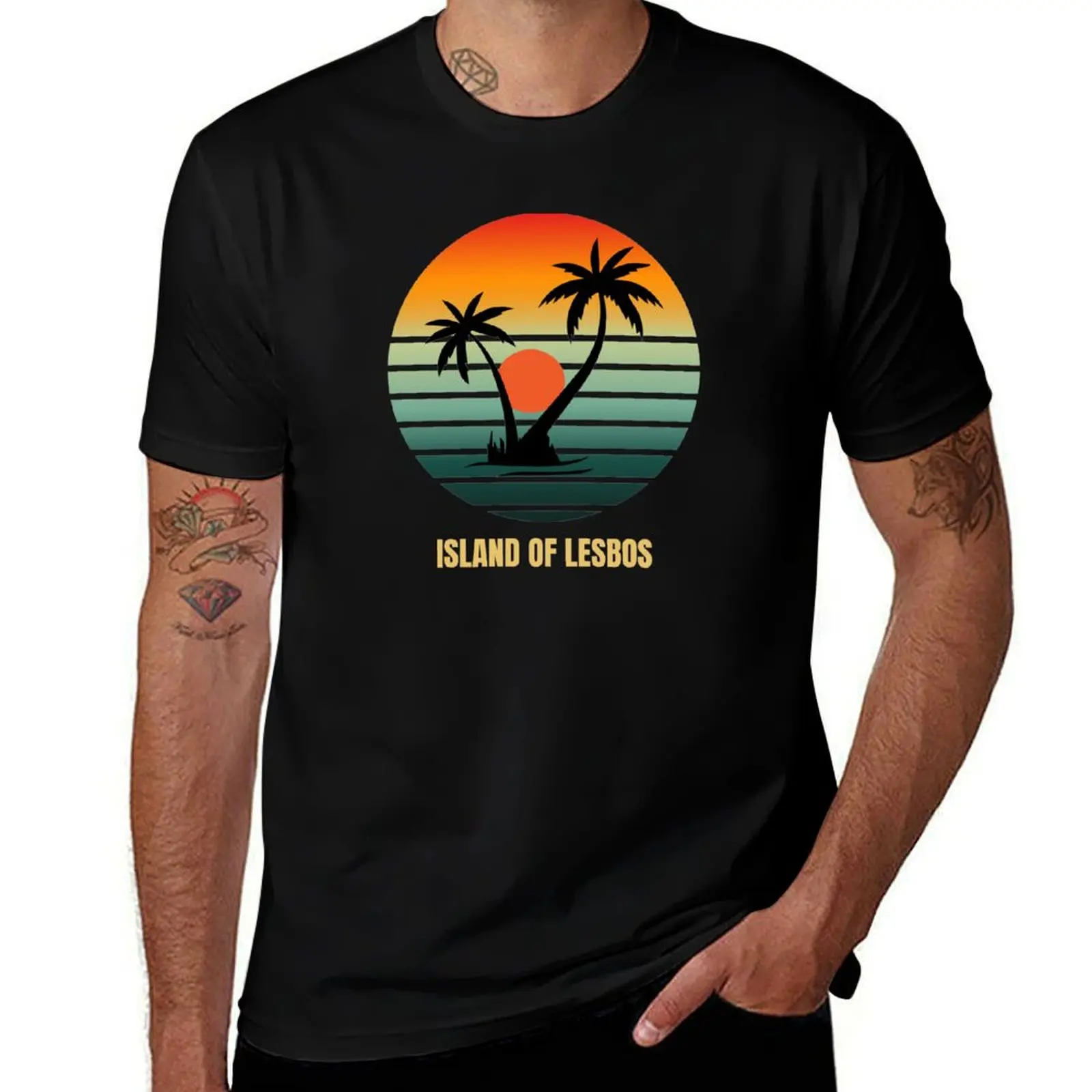 

Retro t shirt man for cotton Lesbos Lesbian percent man shirt T-Shirt summer t - of Island 100