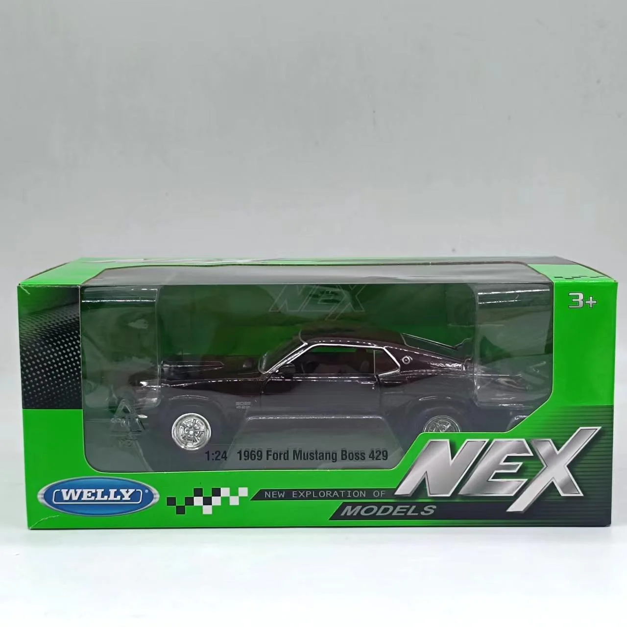 Diecast Welly Maßstab 1:24 Willy Ford Mustang Legierung Automodell Sammlerstück Spielzeug Geschenk Souvenir Display Ornament