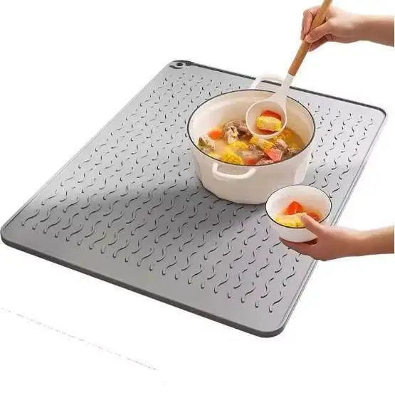 Anti-Slip Kitchen Cutting Board Pad Shock Absorption Drainage Pads Square Wooden Paper Material Japanese Style Dining Accesso...