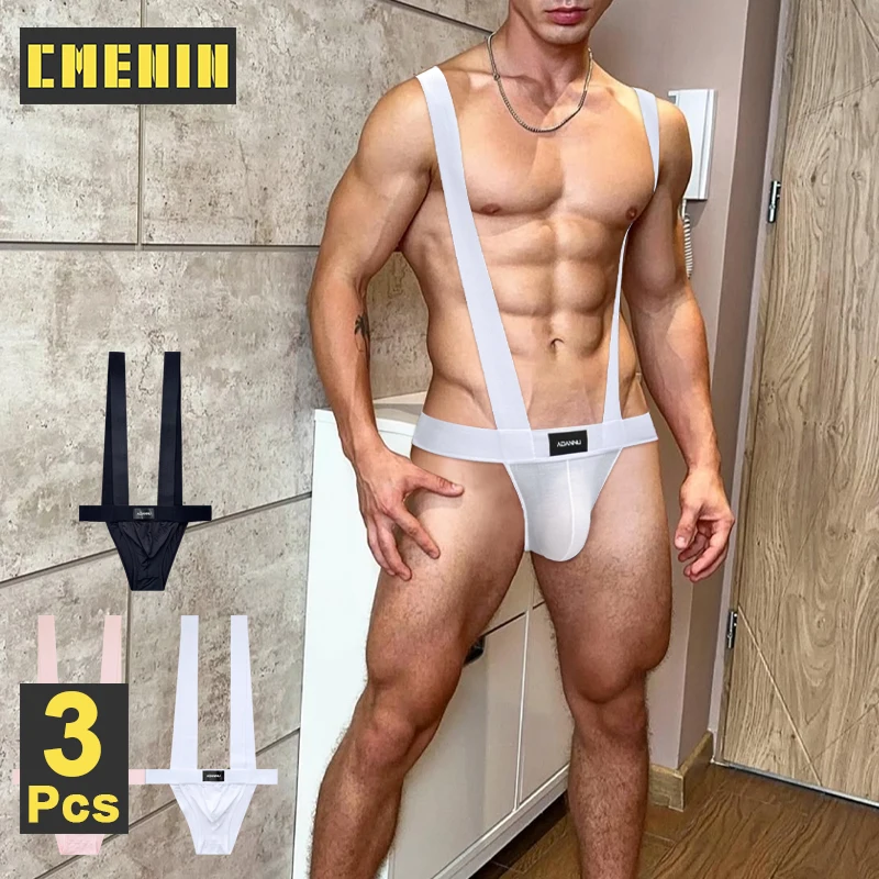 

3Pcs Modal Breathable Men Underwear Sexy Suspender High-cut Men's Briefs Bikini Jockstrap Panties Sissy Mens Underpants Briefs