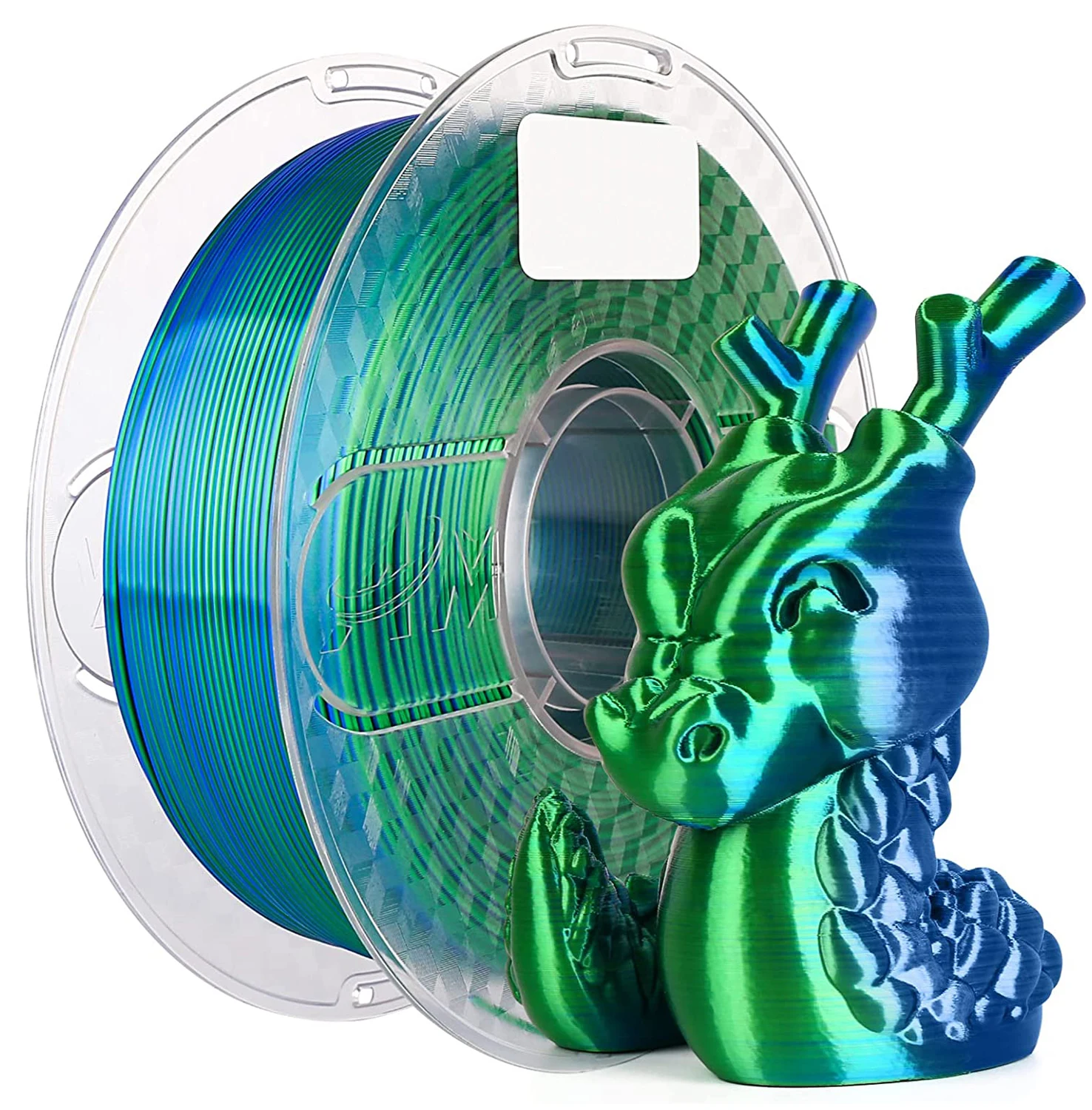 1.75mm 1Kg Two Color PLA Filament 3D Printer Silk Blue Green 3D Printing Material Magic Dual Color Sublimation Duotone 250g 500g