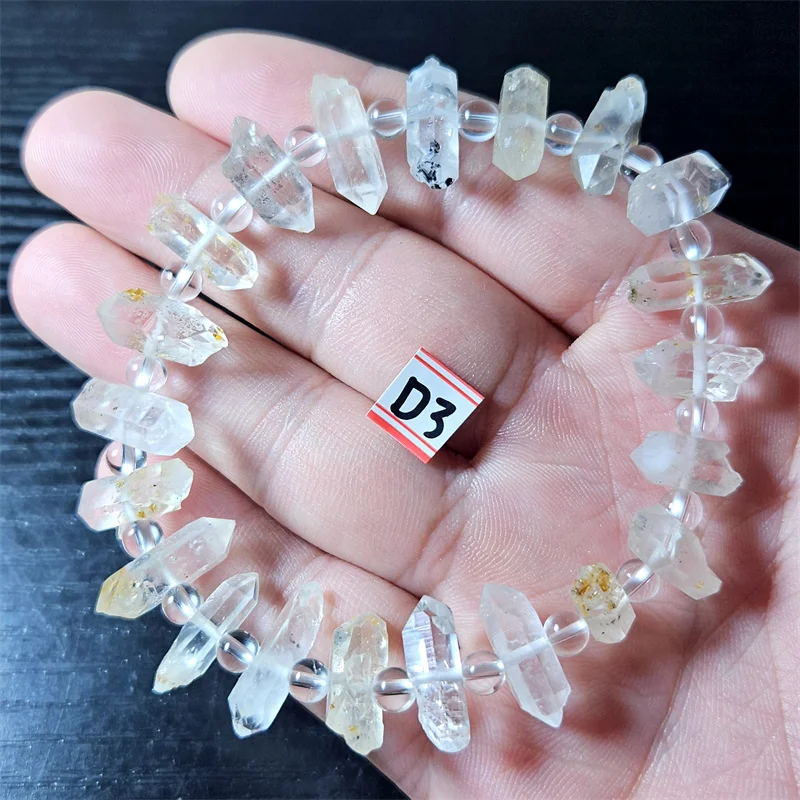 Natural Herkimer Diamond Energy Crystal Wand Magic Crystal Point Healing Gemstone Reiki Bracelet Gift