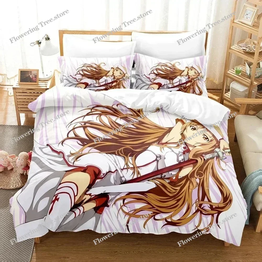 

3D Print Anime Sword God Domain Bedding Sets Duvet Cover Set With Pillowcase Twin Full Queen King Bedclothes Duvet Cover029963