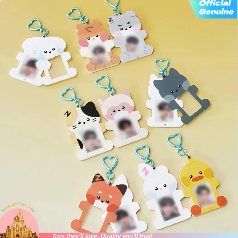 

ZEROBASEONE ZB1 Zeroni Fluffy Wonderland Magnetic Photo Card Holder Cute Animal Heart Keychain Idol Star Display For Kpop Fans