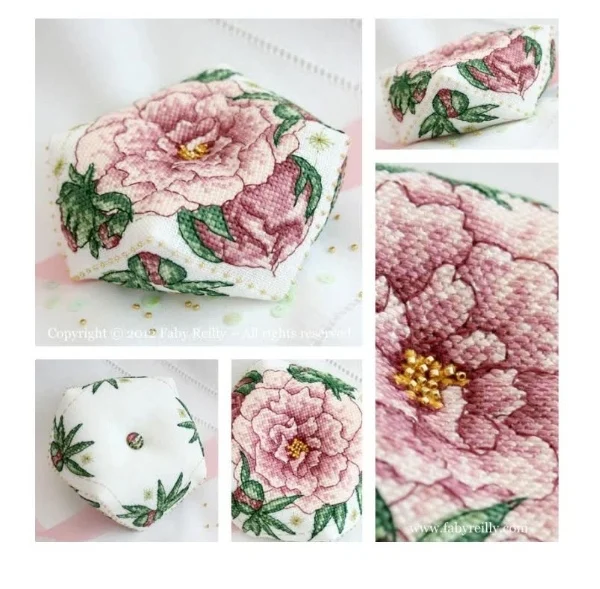Peony Needle Embroidery, DIY 14CT Unprinted Arts Cross Stitch Kits Set Cross-Stitching Home Decor