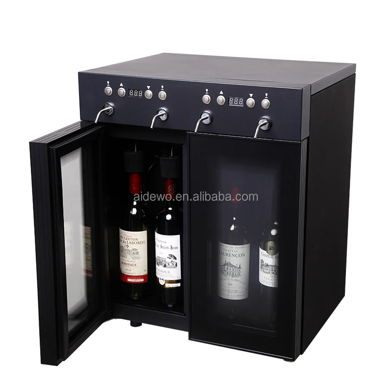 Wine Dispenser Machine, Dual-Zone Stainless Steel Tempered Glass Wine Cabinet, Constant Temperature Cooler for Home Use
