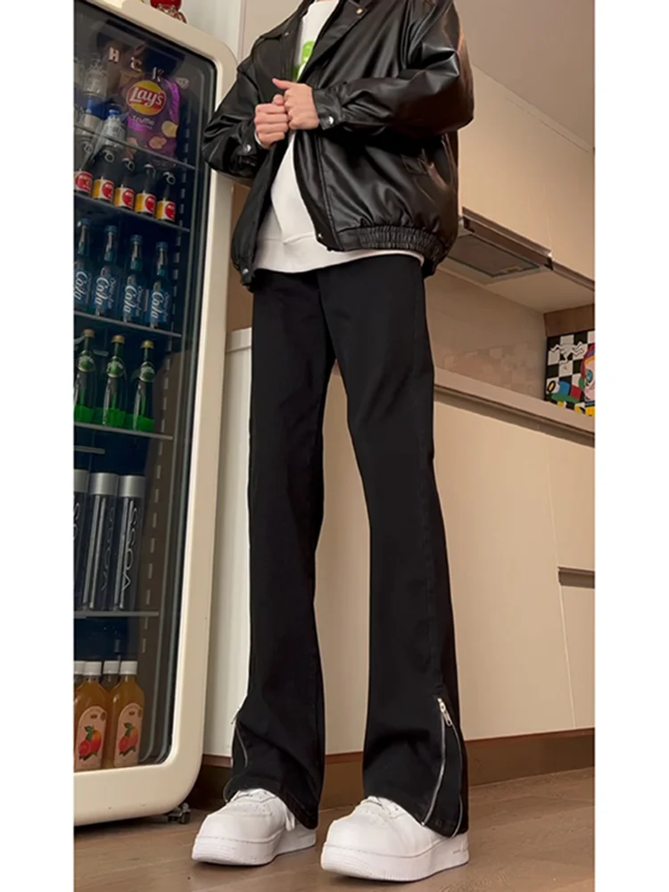 

Мужские прямые джинсы Bla High Street American Vibe, дизайн на молнии, широкие брюки, молодежная морозостойкая одежда