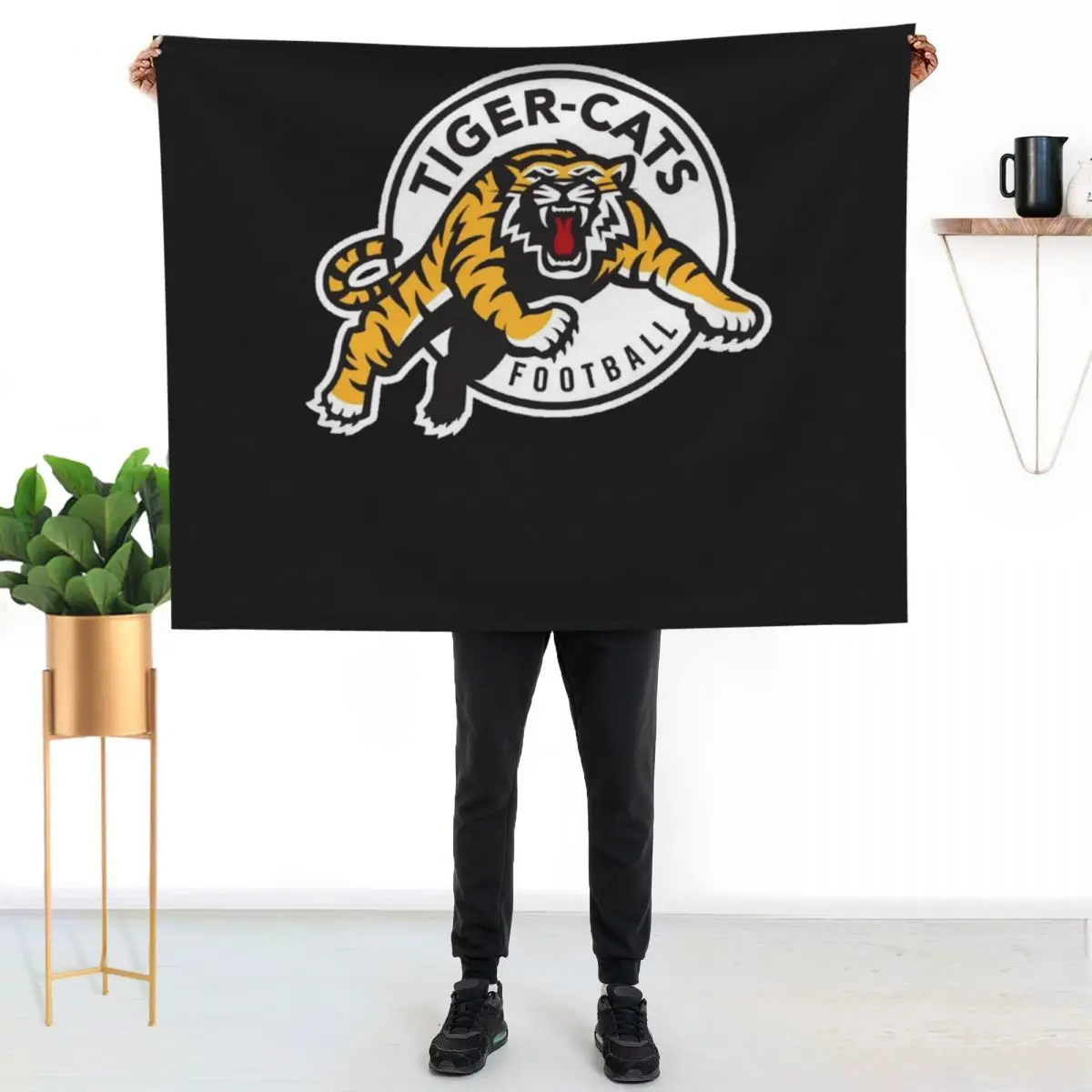 Hamilton tiger cats cfl logo Throw Blanket decorative Retros Decorative Sofa Heavy funny gift Blankets