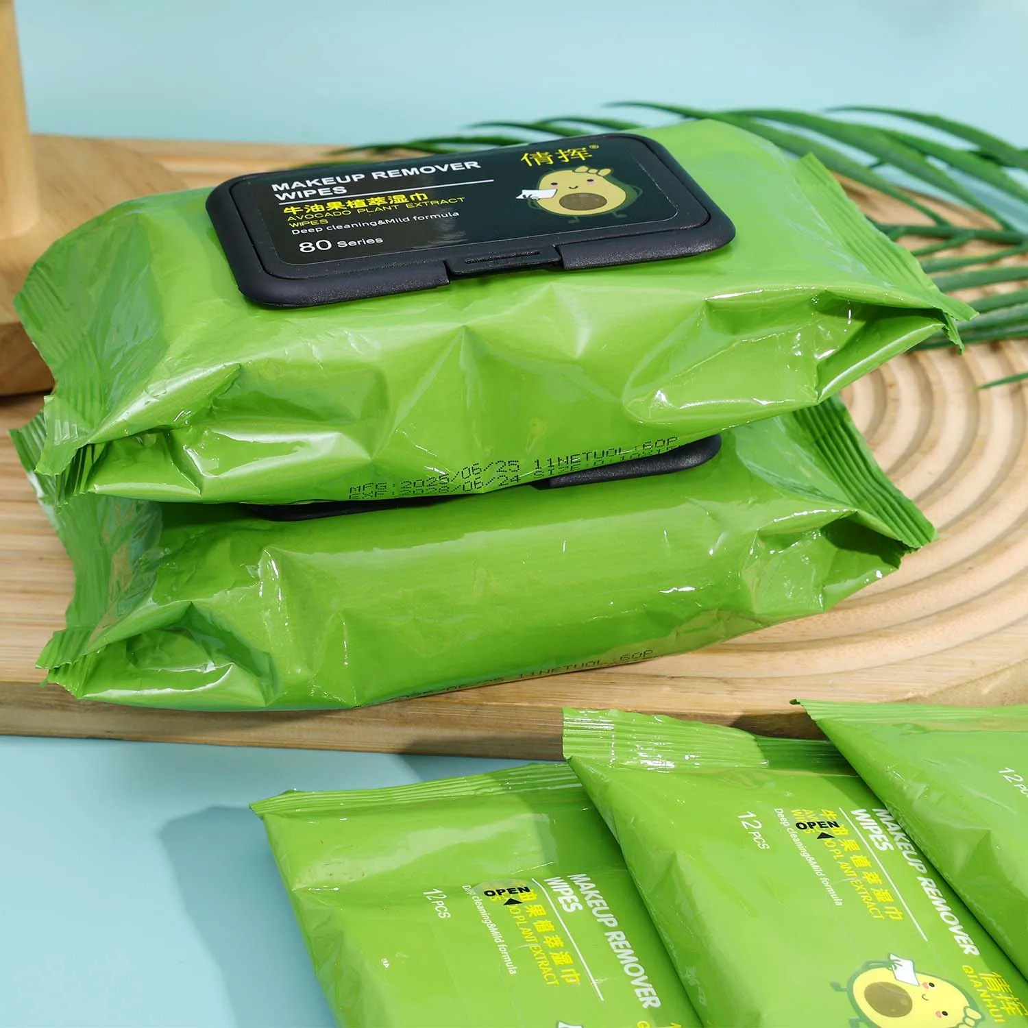 10/400枚入り アボカド植物エキス配合 メイク落としシート 優しいクレンジング スパンレース不織布 毎日のメイク落としシート