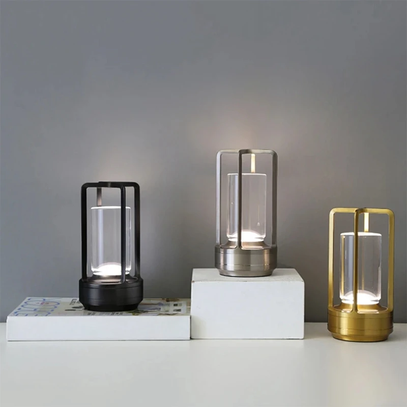 Lâmpada de mesa led recarregável luz da noite quarto proteção para os olhos avançado sentido lâmpada cabeceira portátil acampamento Lamp-AT64