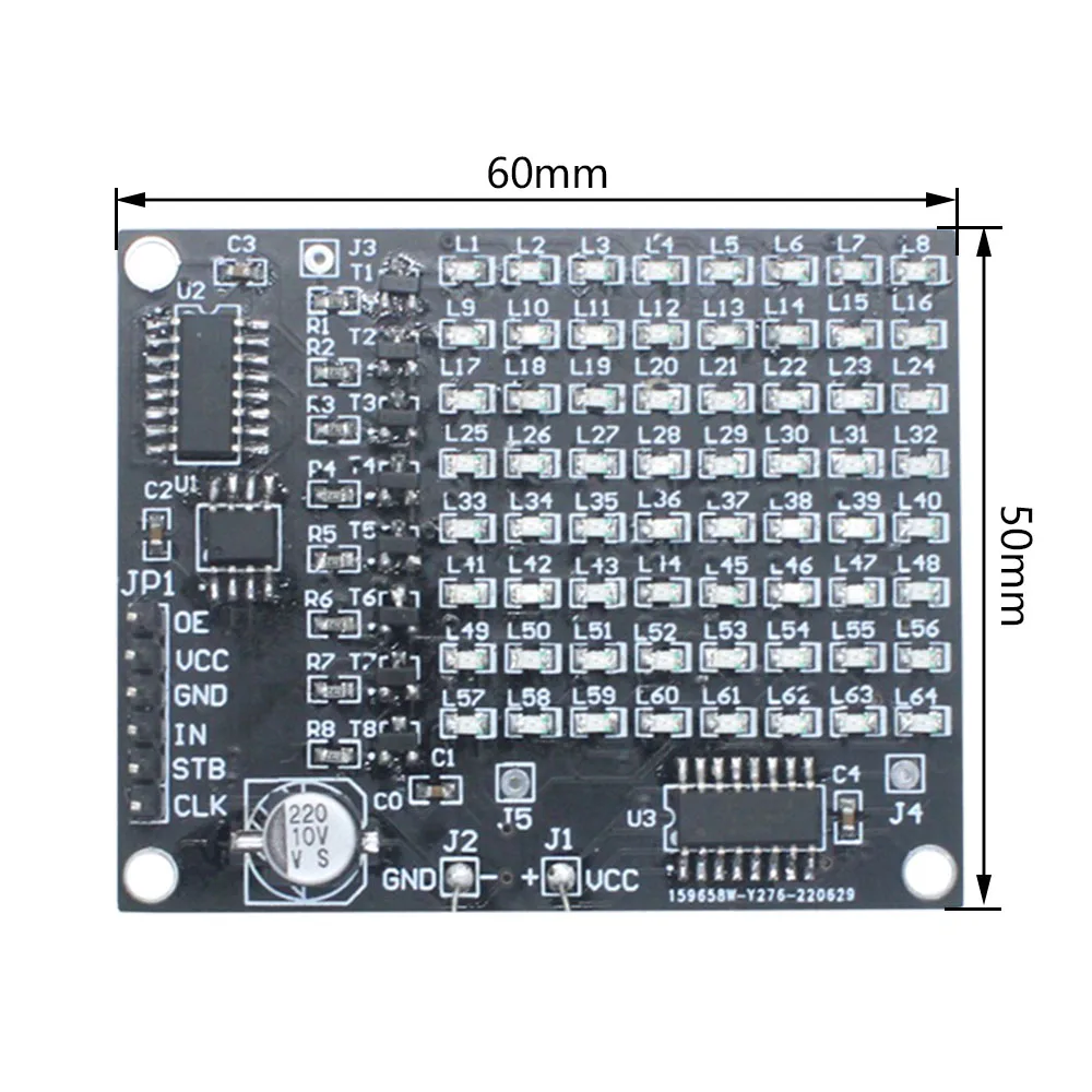 DIY Electronic Kit 64 SMD LED Patch Matrix Advertising Screen Soldering Project Practice Component Welding Training Suite