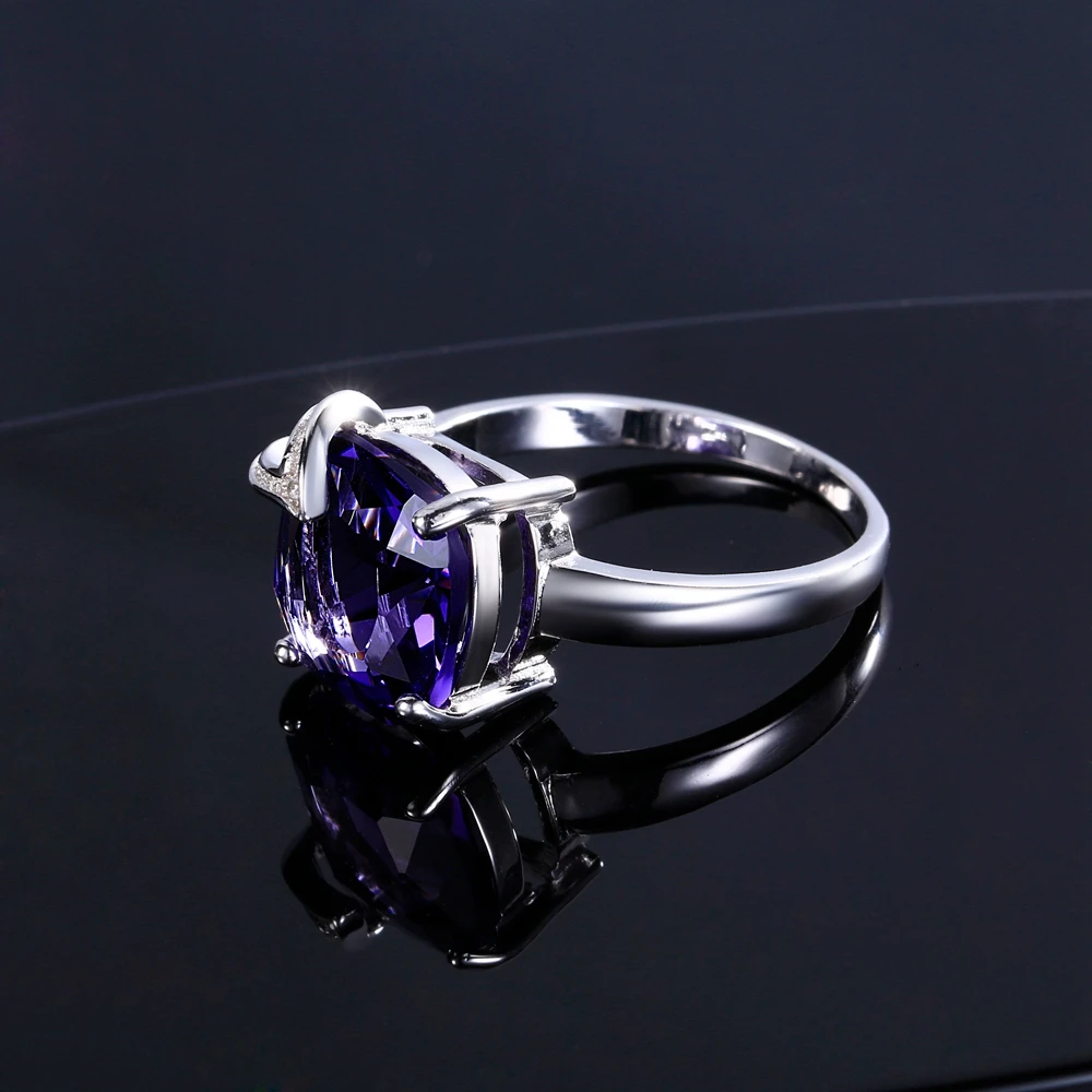 Nasiya Charm Large Stones Created Purple Amethyst Rings 100% Genuine Silver Women Fashion Jewelry Gift Promotion image 3
