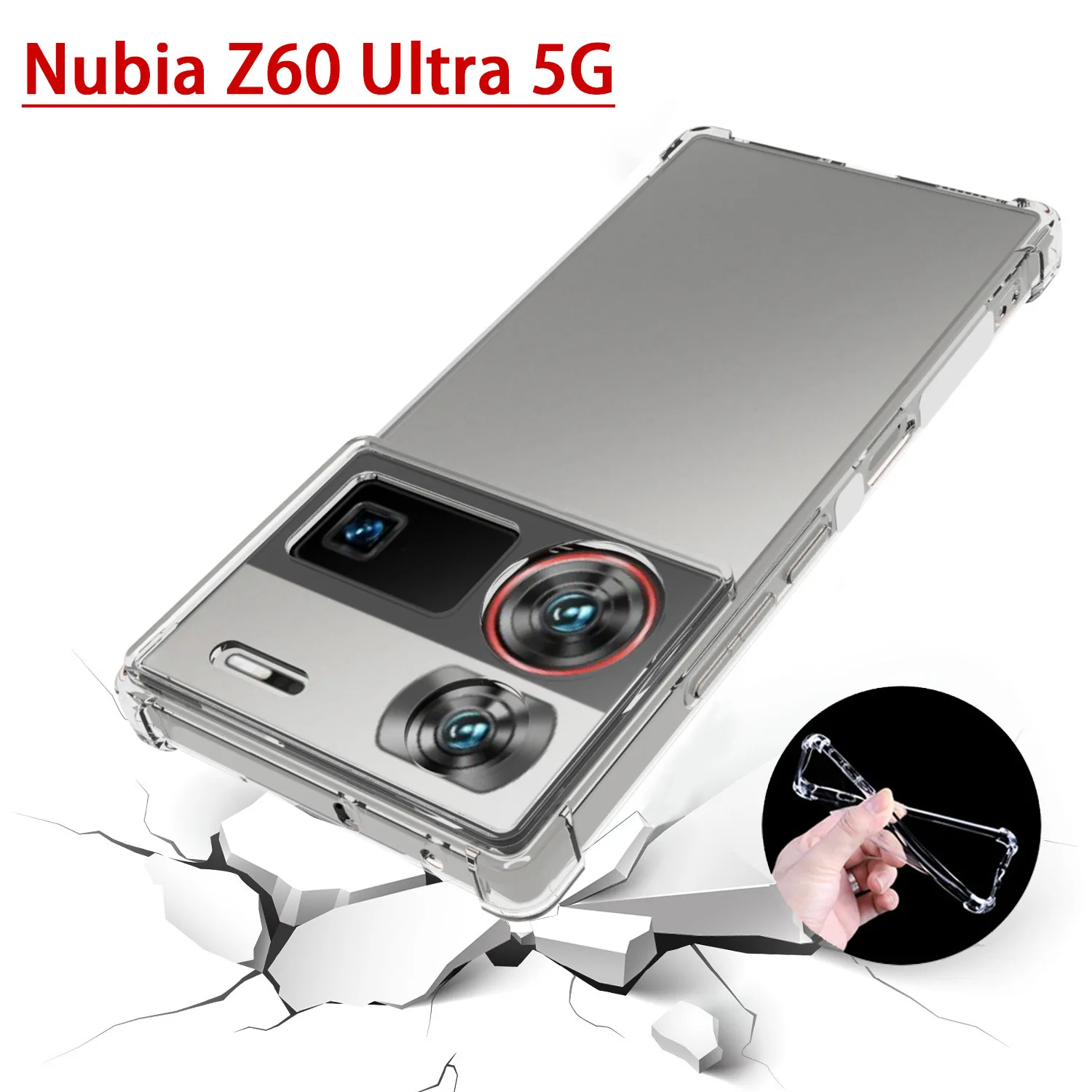 Case For Nubia Z60 Ultra 2023 Airbag Anti-fall Transparent Soft Silicone Back Cover For Nubia Z50 Ultra 5G Bumper Funda